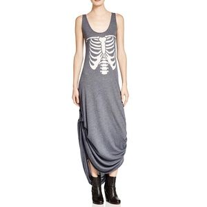 Wildfox Inside Out Skeleton Grunge Maxi Dress